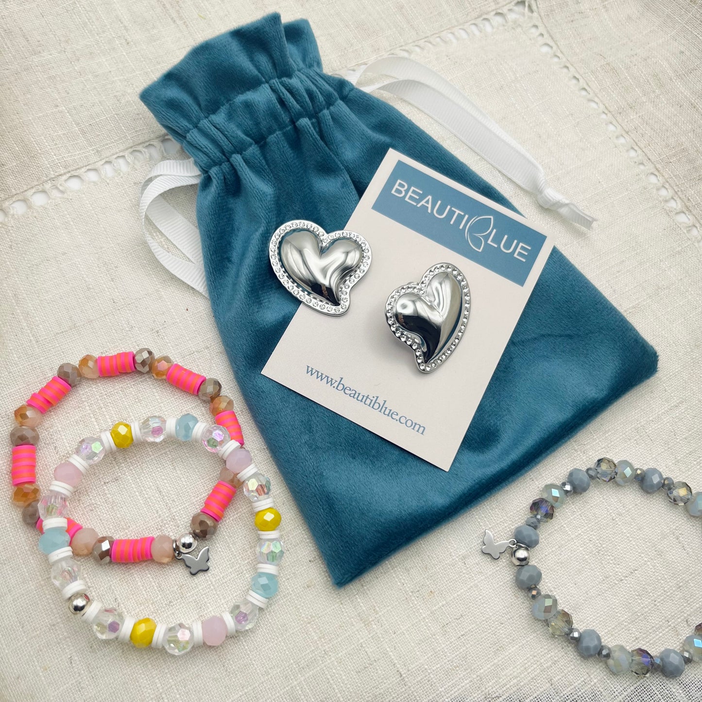 PENDIENTES CORAZÓN PEDRERÍA