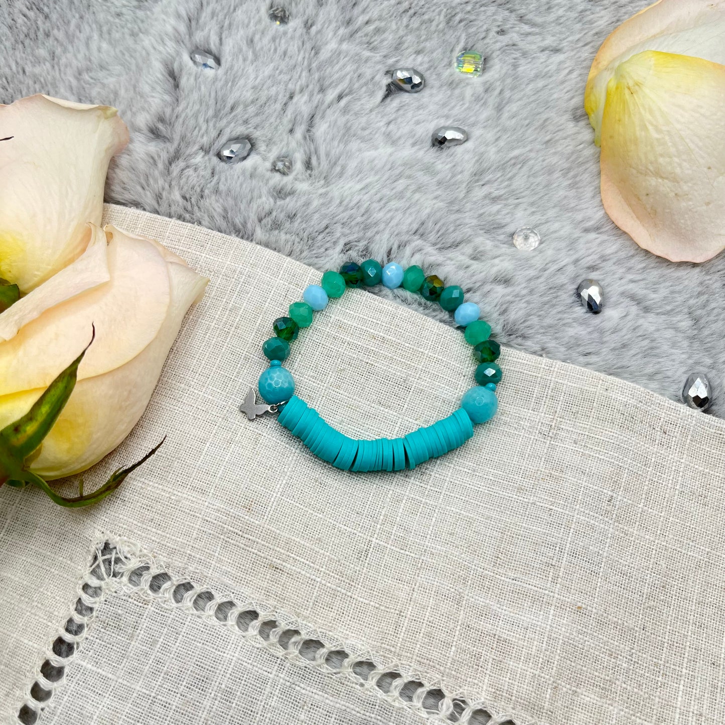 PULSERA DOS CARAS TURQUESA VERDE