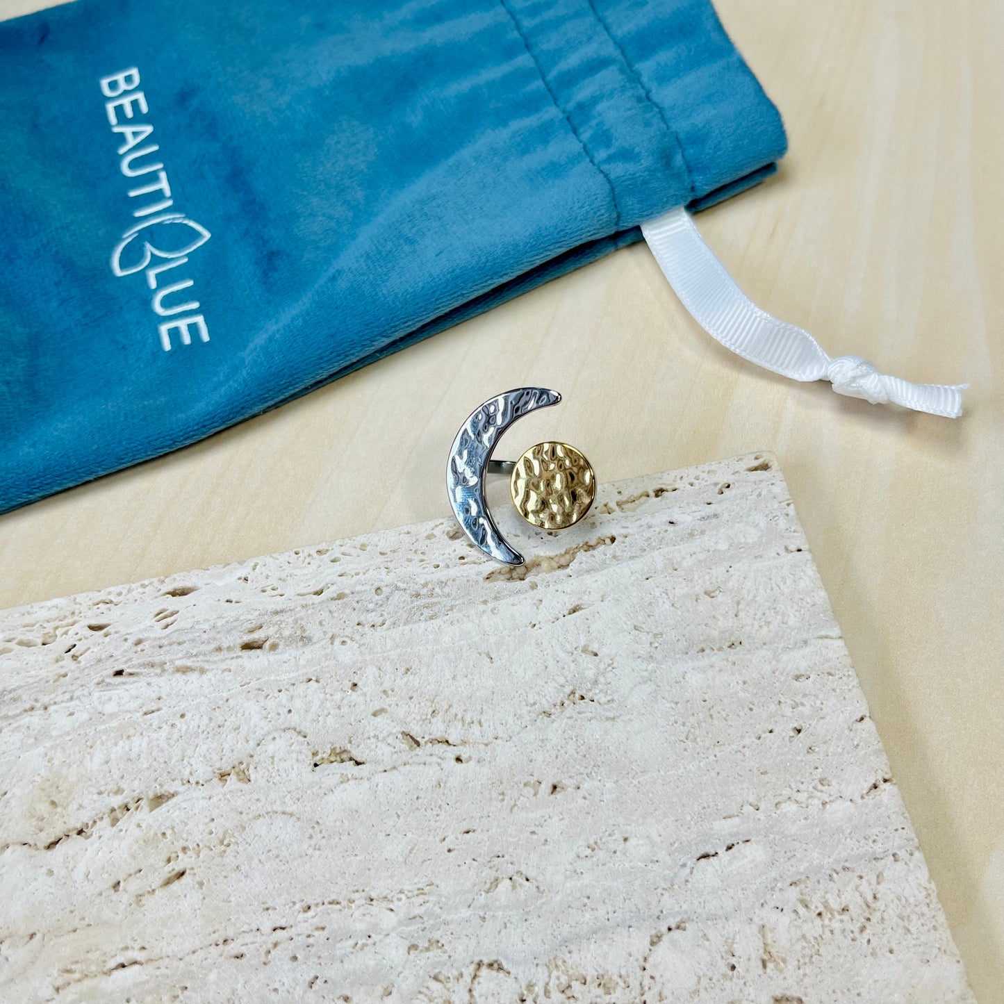 TWO TONE MOON RING