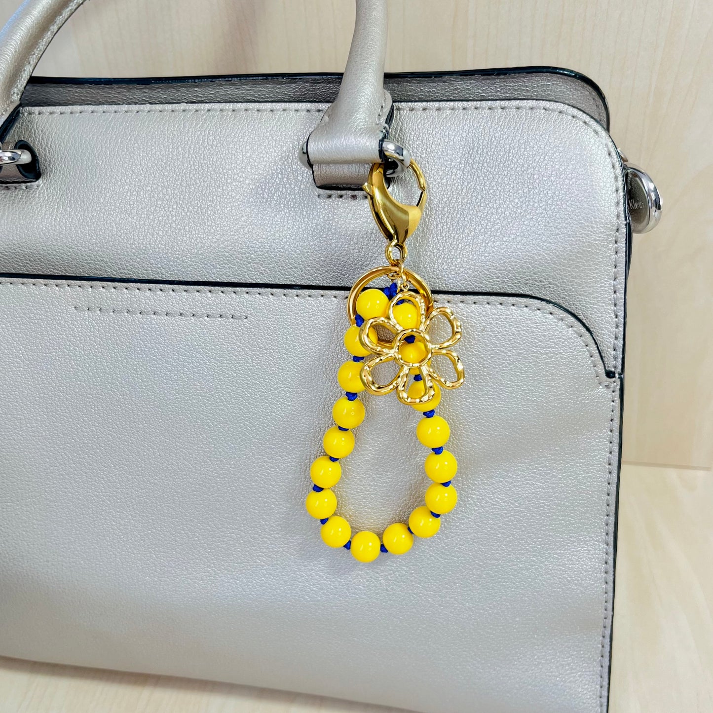 YELLOW BEADS KEYCHAIN