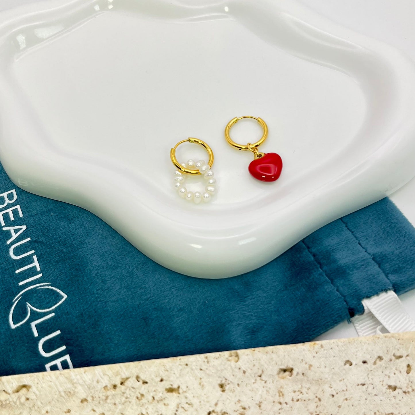 MISMATCHED HEART EARRINGS