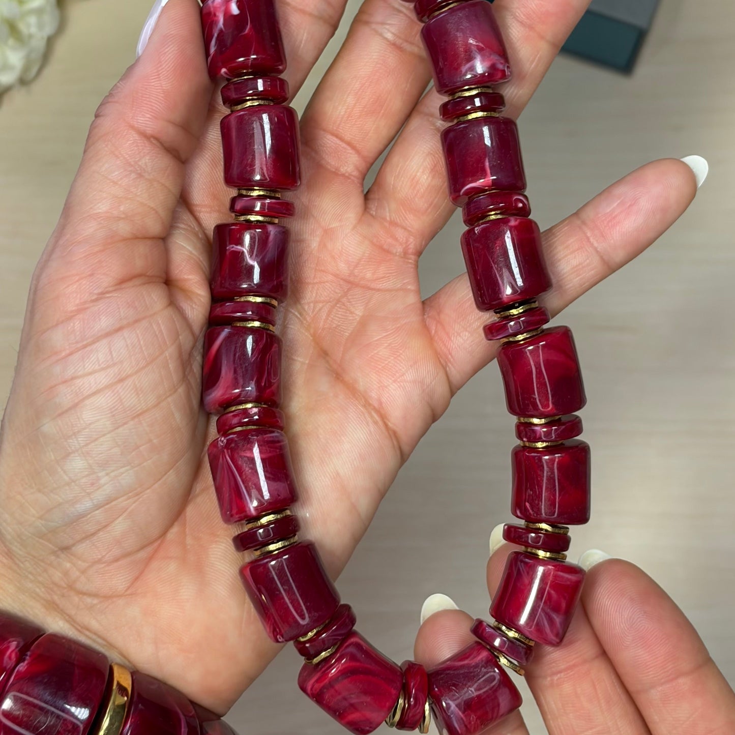 DARK RED NECKLACE