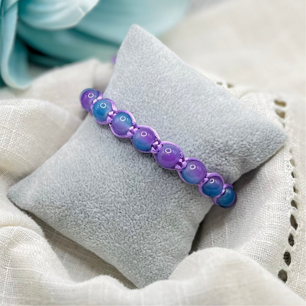 PURPLE BLUE MACRAME BRACELET