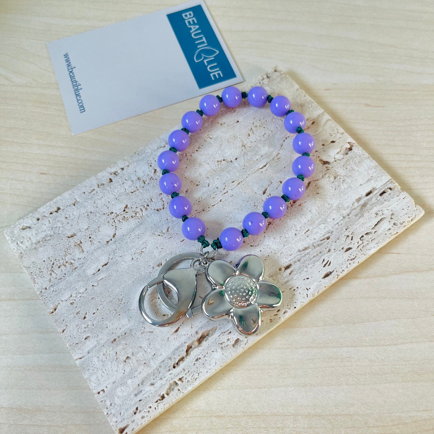 PURPLE BEADS KEYCHAIN