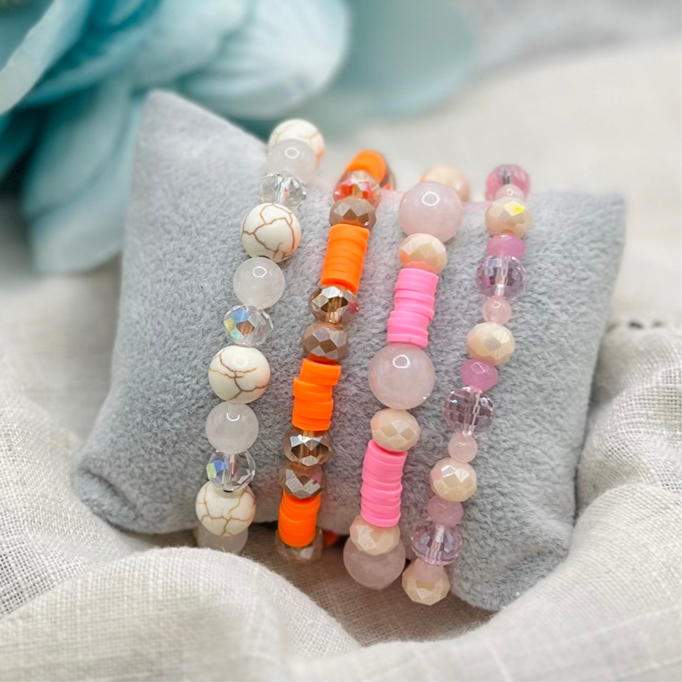 PINK NATURAL STONE BRACELET