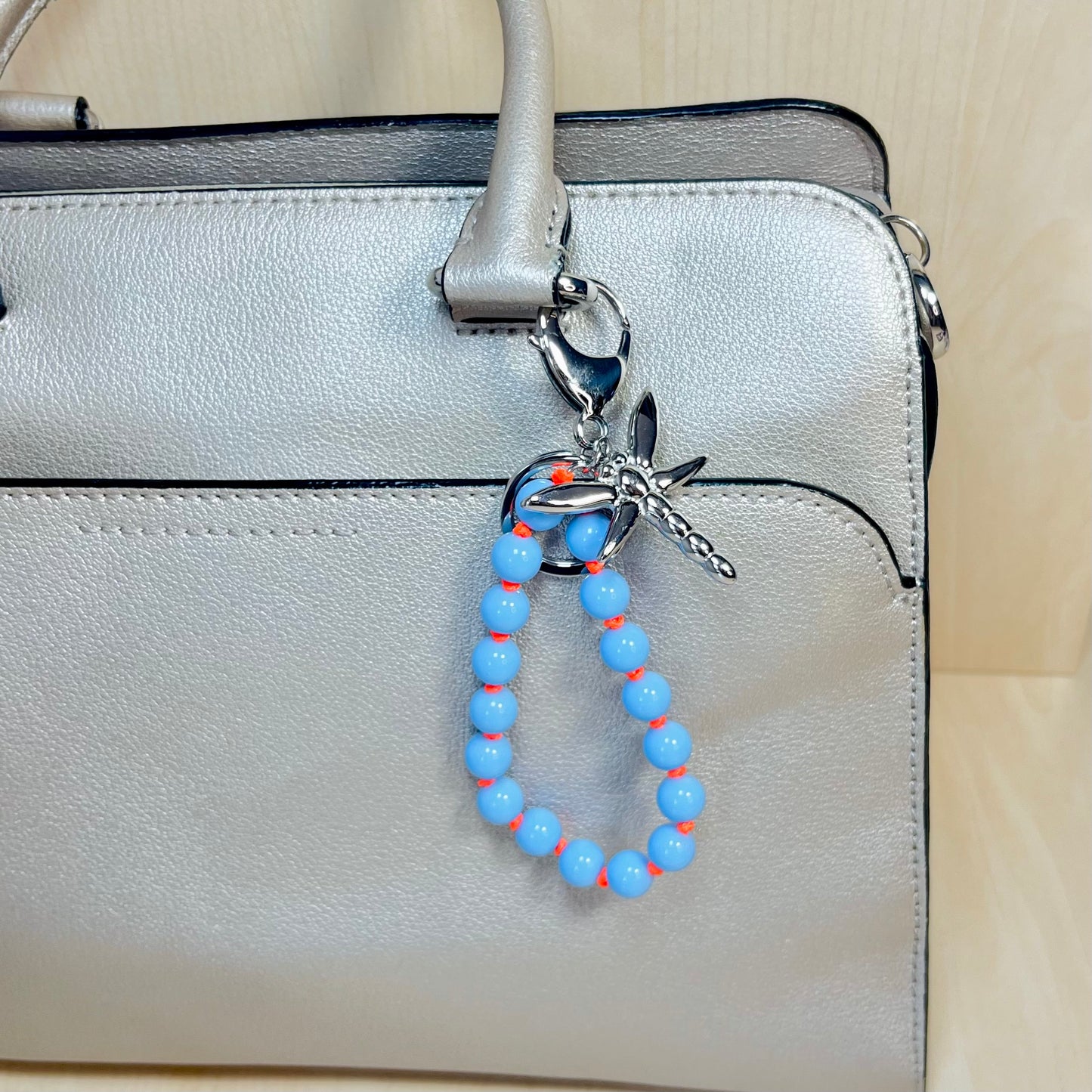 BLUE BEADS KEYCHAIN