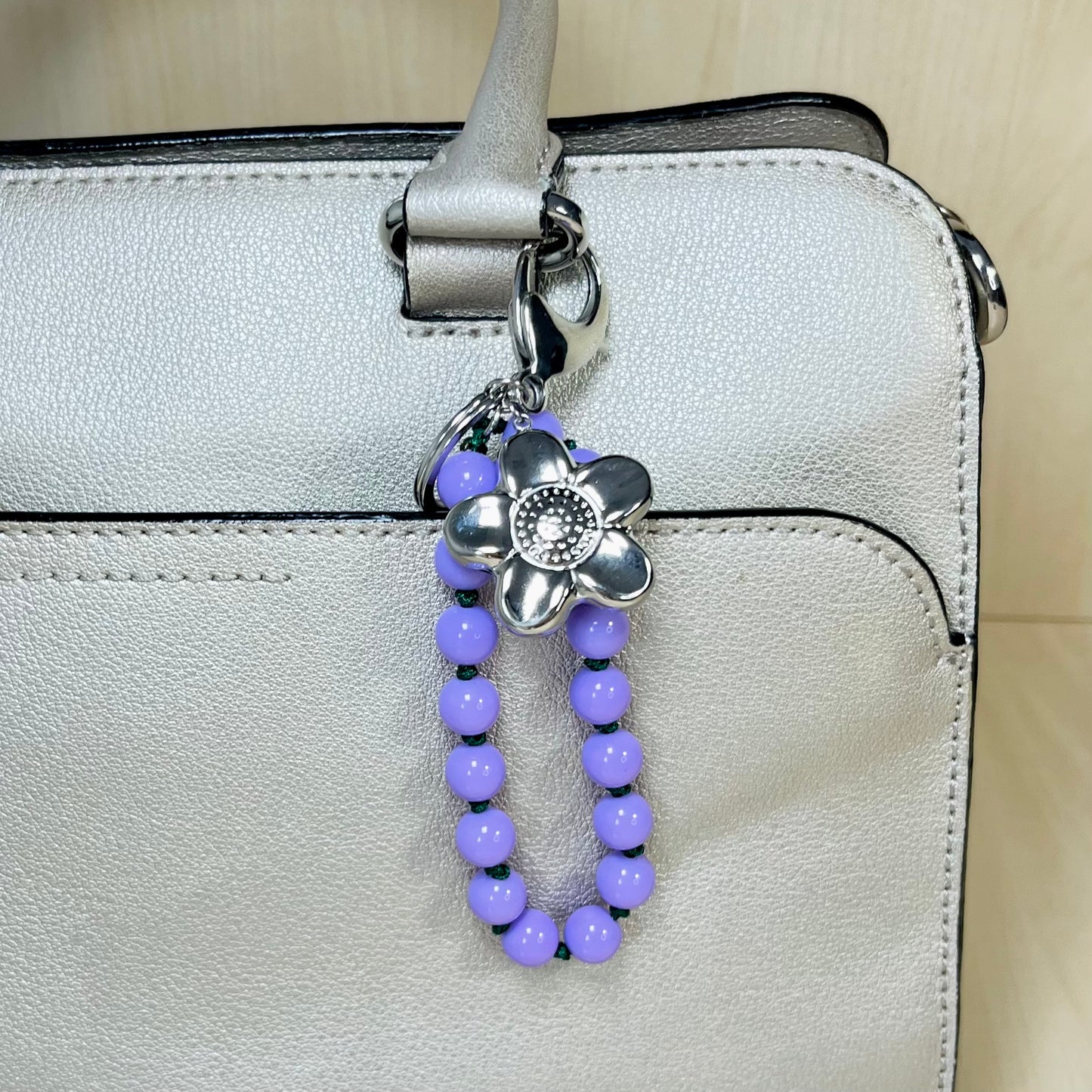 PURPLE BEADS KEYCHAIN