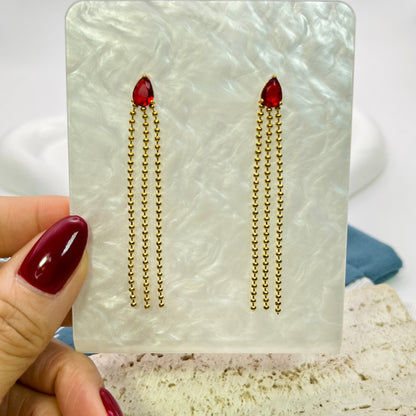RED DROP EARRINGS