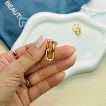 DOUBLE HOOP GOLD EARRINGS