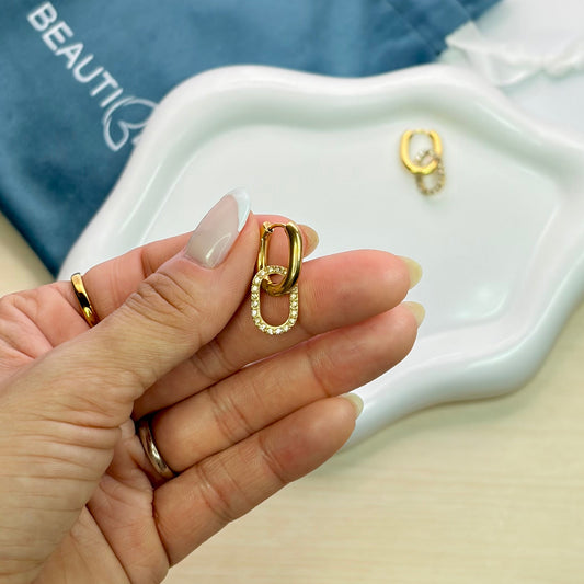 DOUBLE HOOP GOLD EARRINGS