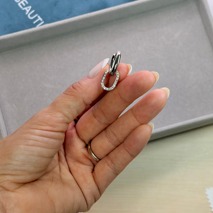 DOUBLE HOOP SILVER EARRINGS