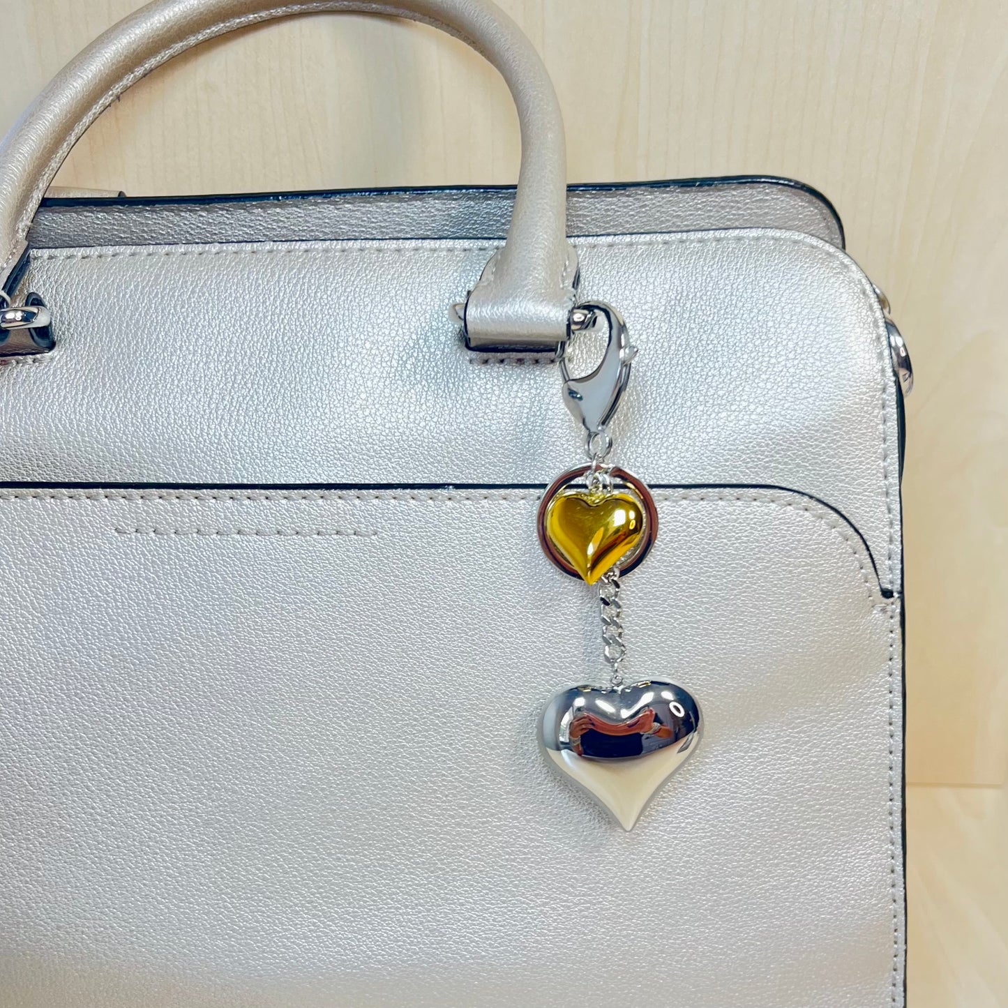 TWO TONE HEART KEYCHAIN