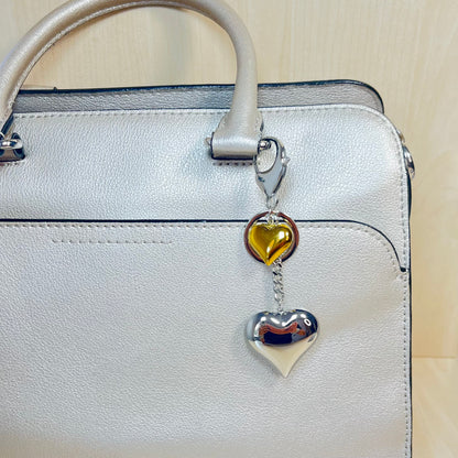 TWO TONE HEART KEYCHAIN