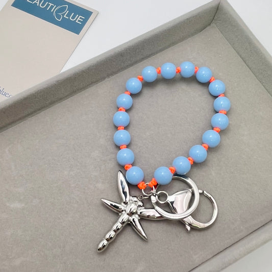 BLUE BEADS KEYCHAIN