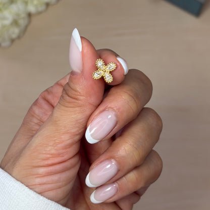 SMALL FLOWER GOLD EARRINGS