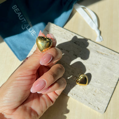 PENDIENTES CORAZÓN DE PEdrería ORO