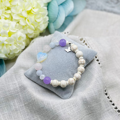 WHITE OPAL HEART BRACELET