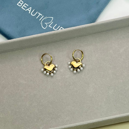 PEARL HEART EARRINGS