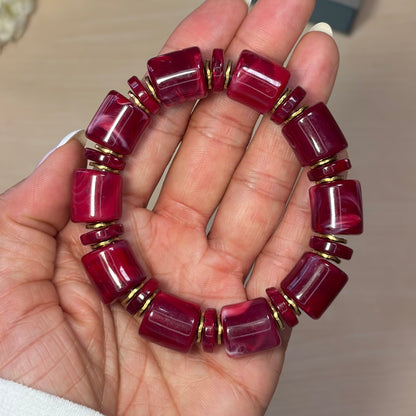 ELASTIC BEADS DARK RED BRACELET