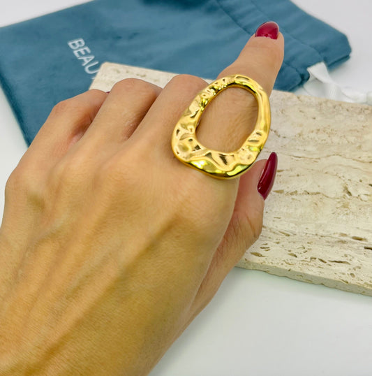TEXTURED OPEN CIRCLE RING
