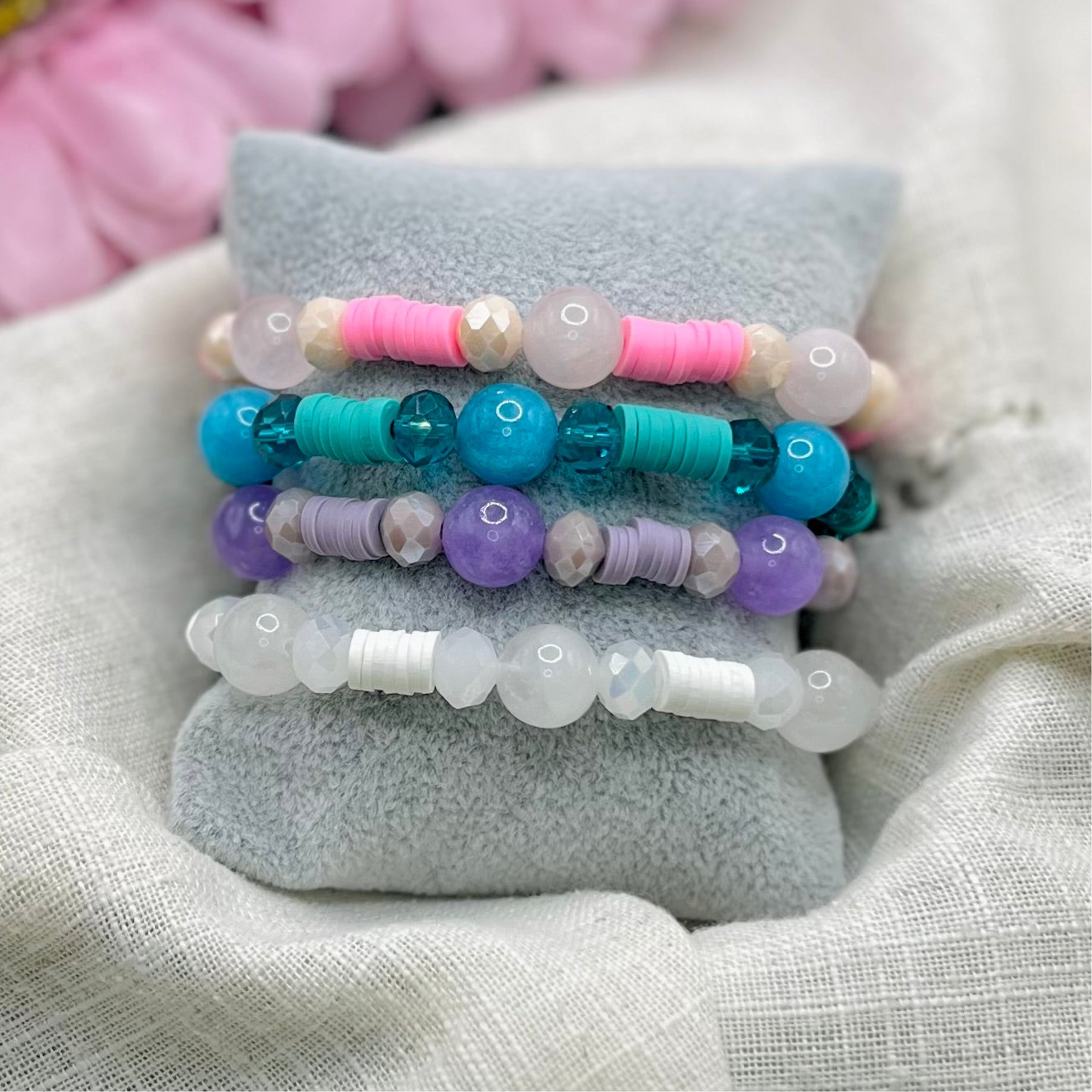 PINK NATURAL STONE BRACELET