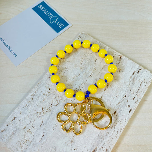 YELLOW BEADS KEYCHAIN