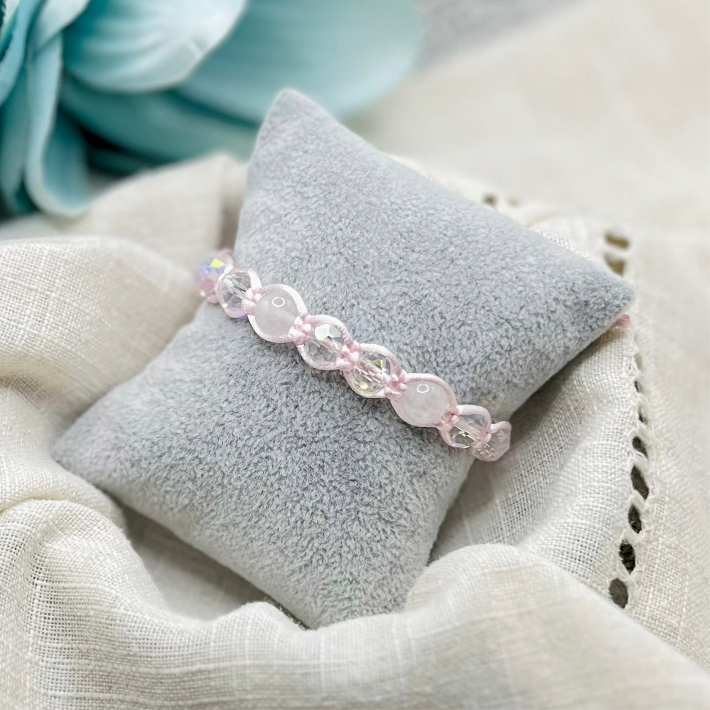 SWEET PINK MACRAME BRACELET