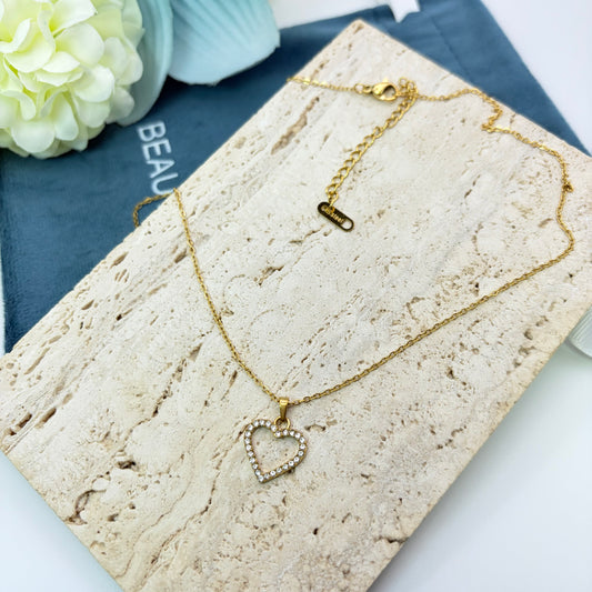 RHINESTONES HEART NECKLACE