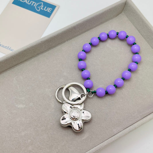 PURPLE BEADS KEYCHAIN