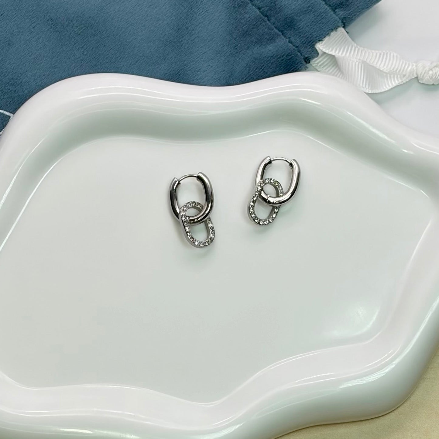 DOUBLE HOOP SILVER EARRINGS