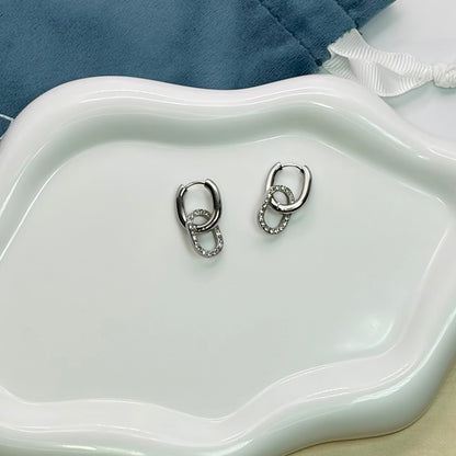 DOUBLE HOOP SILVER EARRINGS