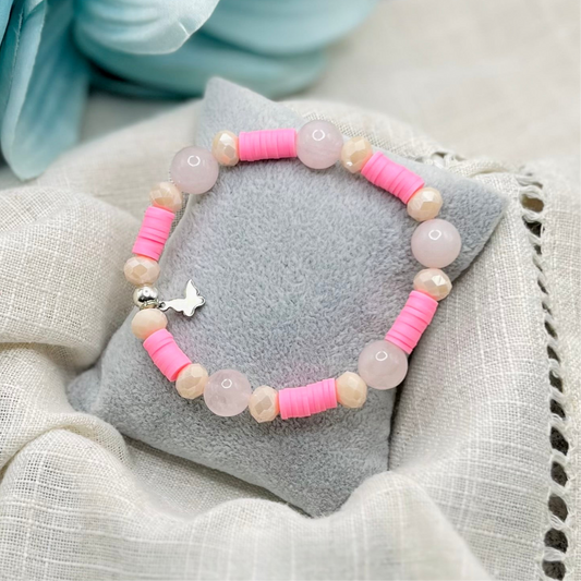 PINK NATURAL STONE BRACELET