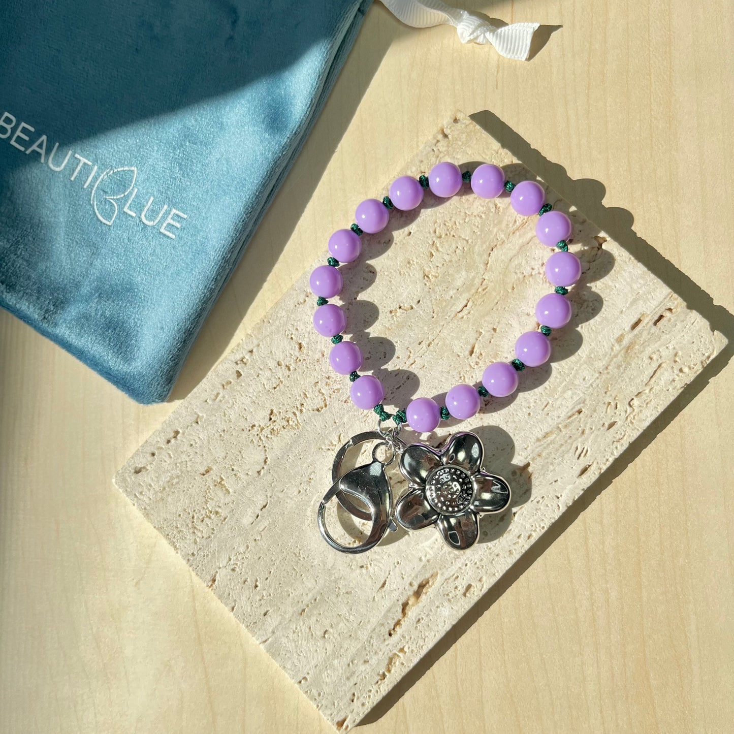 PURPLE BEADS KEYCHAIN