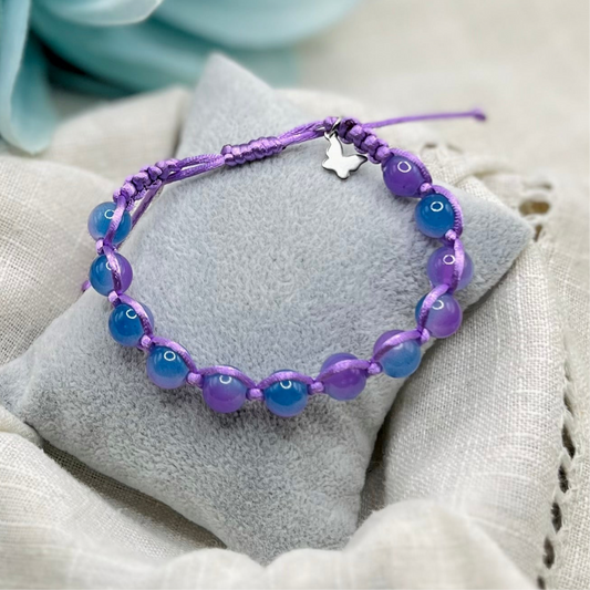 PURPLE BLUE MACRAME BRACELET