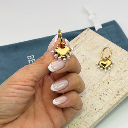 PEARL HEART EARRINGS