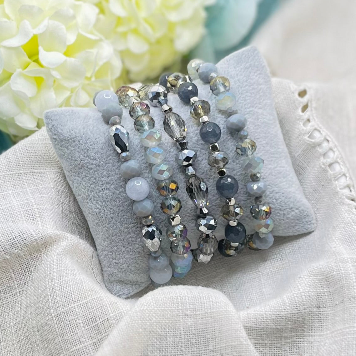 SILVER GRAY MIXED BRACELET