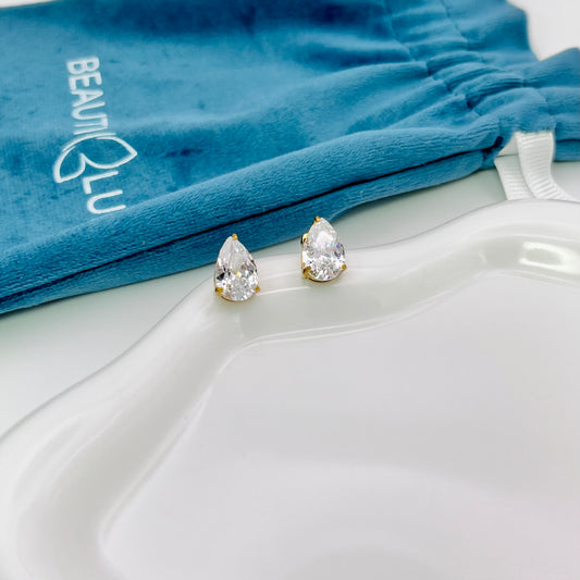 PEAR SHAPED STUD EARRINGS