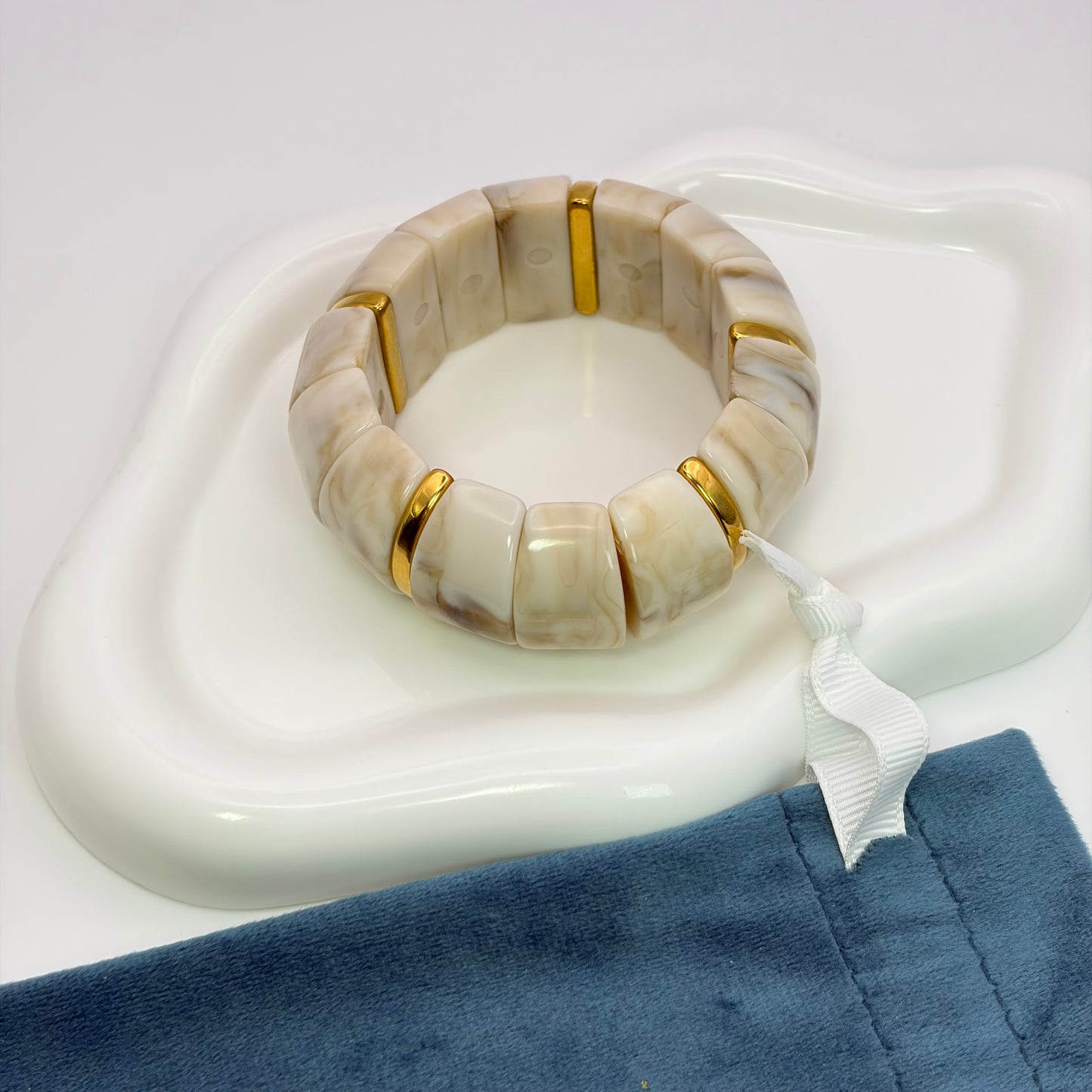 ELASTIC BANGLE BEIGE BRACELET