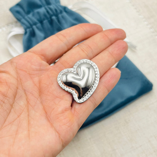 HEART EARRINGS RHINESTONE