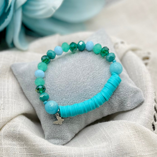 GREEN TURQUOISE TWO SIDES BRACELET
