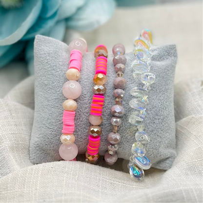 PINK NATURAL STONE BRACELET