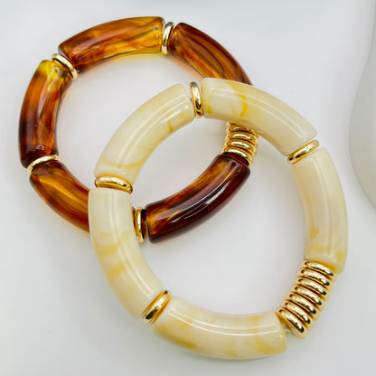 BRACELET SET | BROWN | RESIN