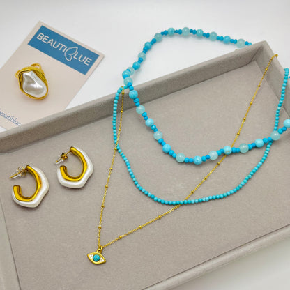 PEARL IRREGULAR HOOP EARRINGS