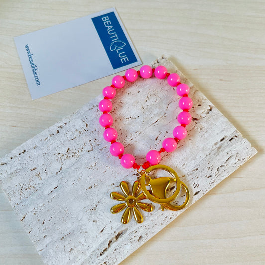 PINK BEADS KEYCHAIN