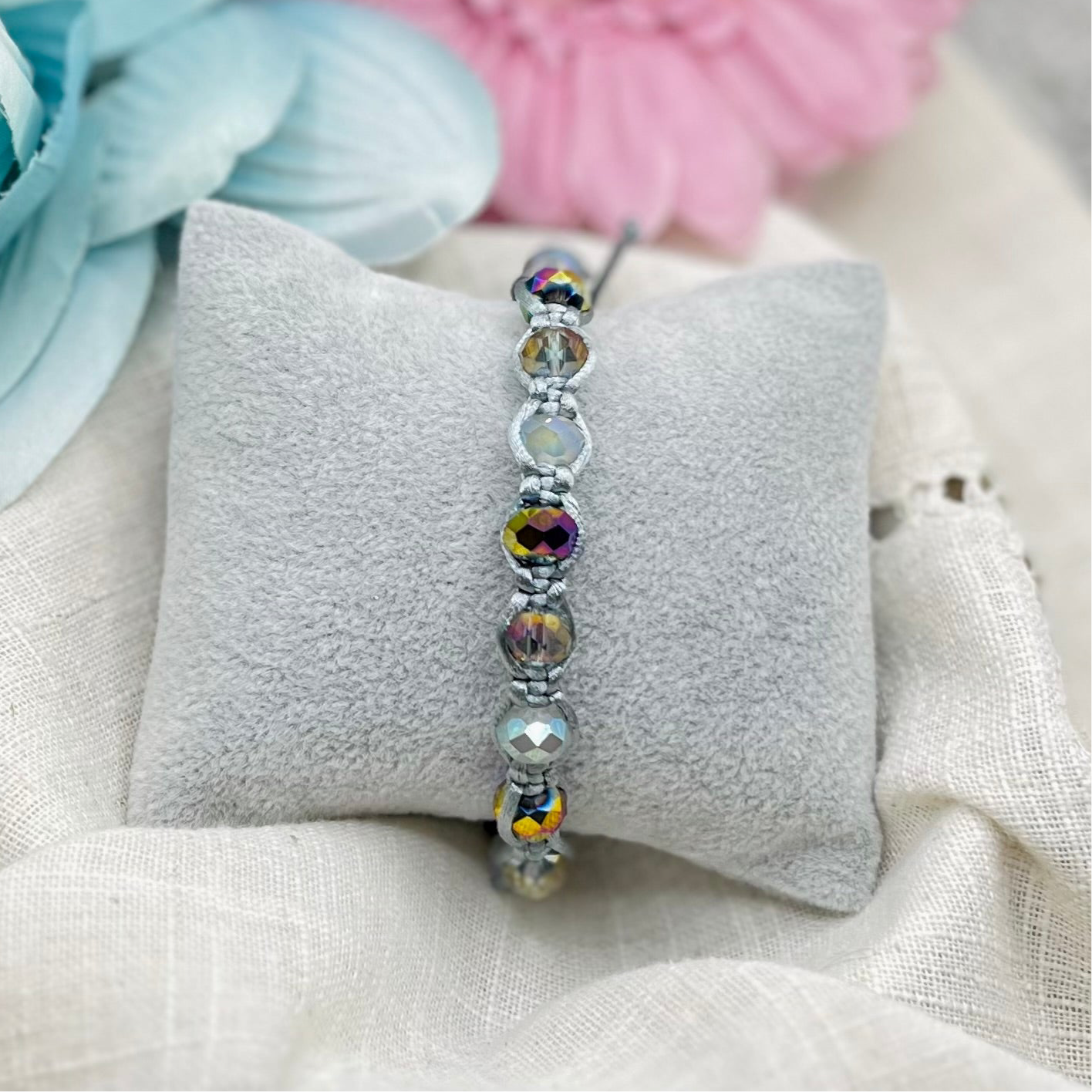 PURPLE GRAY MACRAME BRACELET