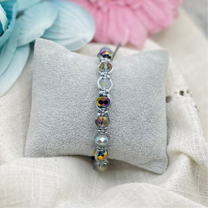 PURPLE GRAY MACRAME BRACELET