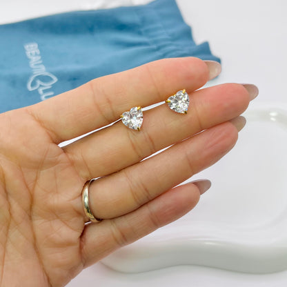 HEART SHAPED STUD EARRINGS