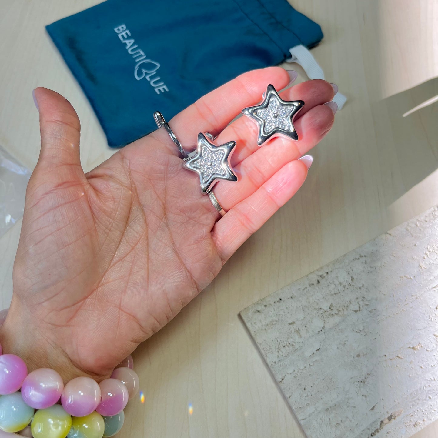 SILVER STAR EARRINGS