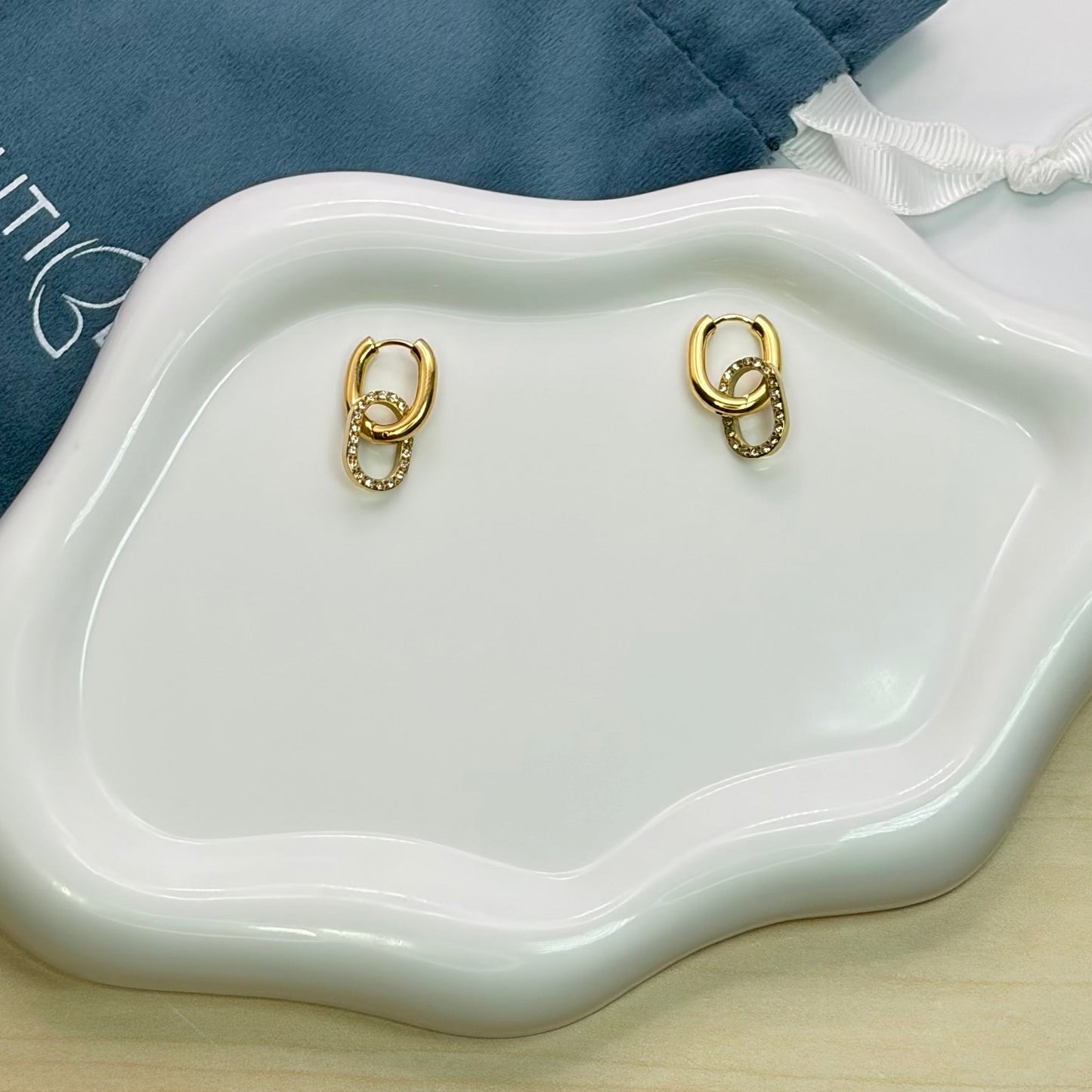 DOUBLE HOOP GOLD EARRINGS