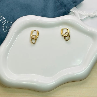 DOUBLE HOOP GOLD EARRINGS